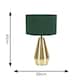 image 3 of ValueLights Jax Antique Brass Touch Table Lamp Forest Green Shade