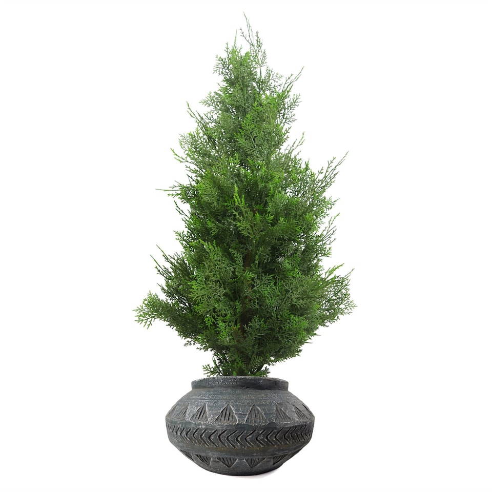 image 1 of 21cm x 40cm Large Grey Gliese Triangle Planter | Grey