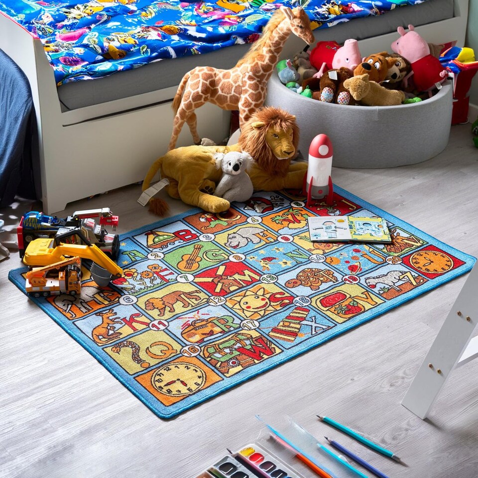 image 1 of Bargainia Alphabet Play Mat Soft Pile Nursery Playroom