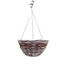 Marco Paul Dark Brown Rattan Hanging Garden Basket 14" | Brown