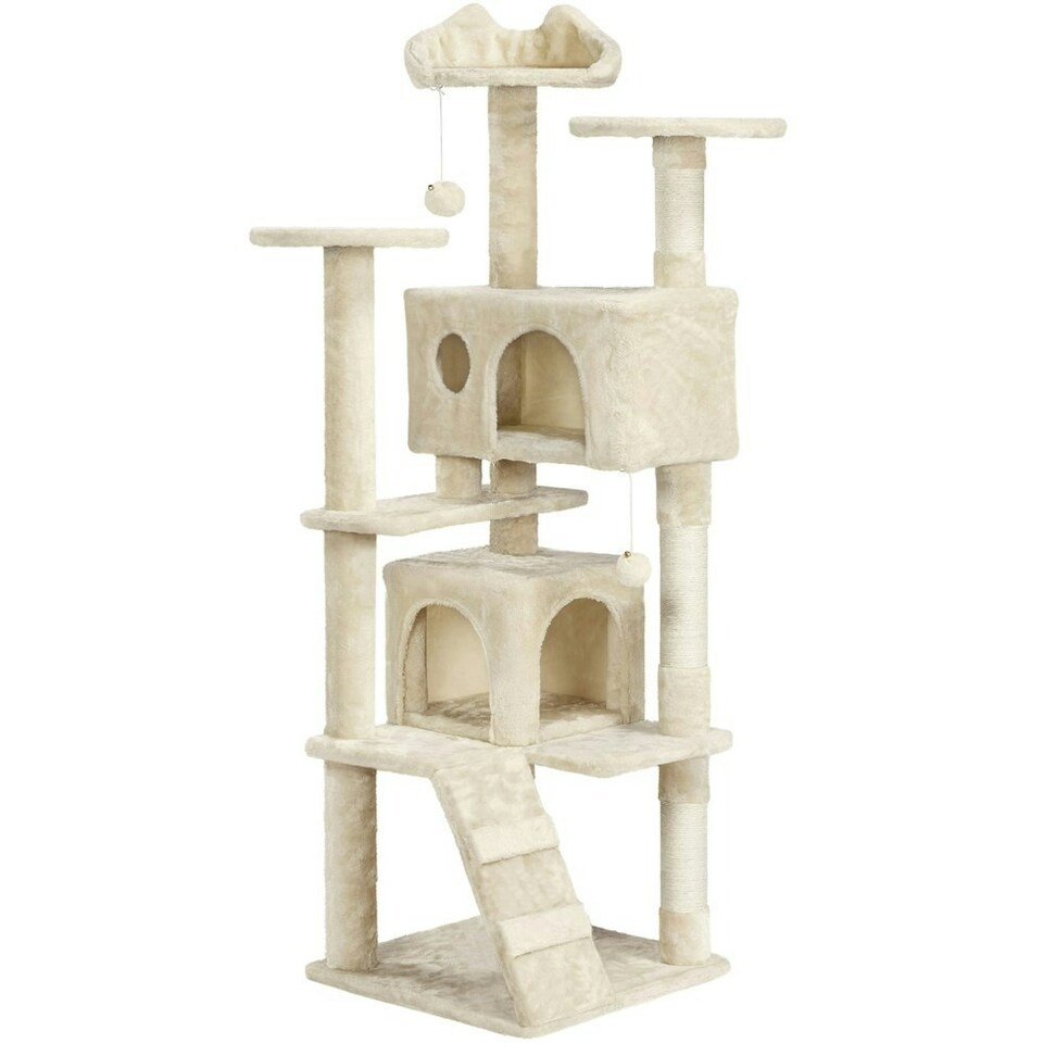 image 1 of Yaheetech 156 cm Multilevel Indoor Cat Climbing Frame Beige