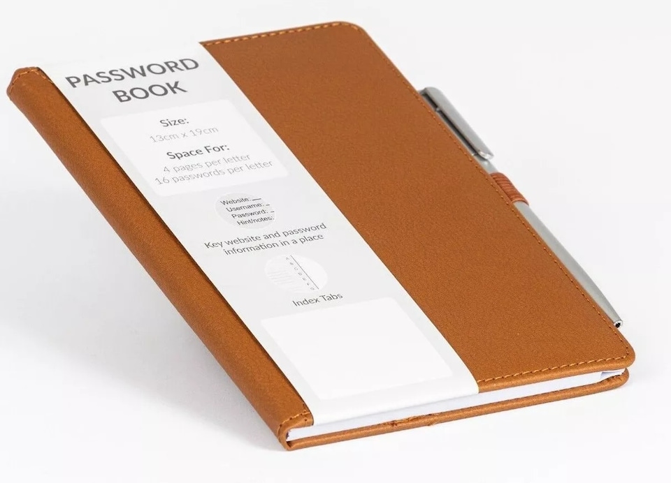 image 1 of Tan Password Book & Pen