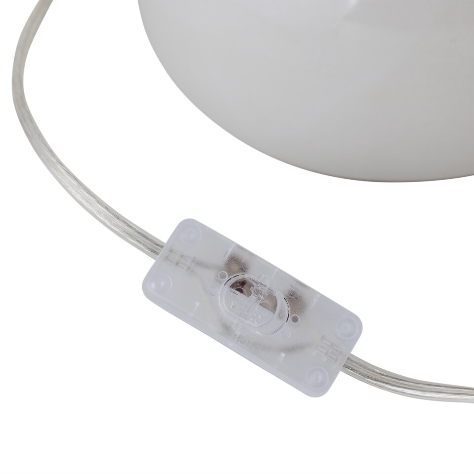 image 1 of Set of 2 Tuscan - White Ceramic Lamps with Ochre Shade | White | Yellow | Medium | 2