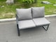 image 2 of Fimous Aluminum Outdoor Garden Furniture Corner Sofa Adjustable Rising Lifting Table Sets Dark Grey Black Tempered Glass 8 Seater