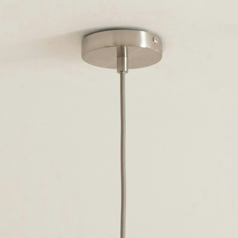 image 1 of ValueLights Corinne Twill Spiral Green Glass Brushed Chrome Capped Ceiling Pendant Light Silver