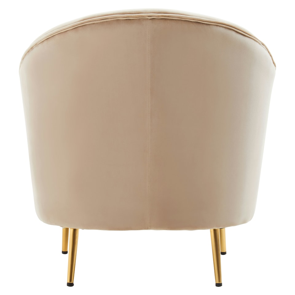 image 1 of Interiors by Premier Mink Velvet Armchair with Cushion, Plush Foam Seat With Gold Finish Metal Legs, Living Room Accent Chair