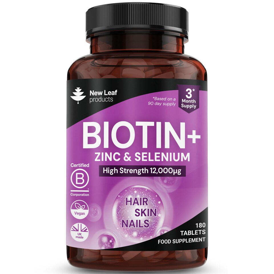 image 1 of Biotin Hair Growth Vitamins 12,000mcg, Enriched with Zinc 365 Tablets