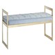 image 4 of Allure Powder Blue And Gold Tufted Bench Blue