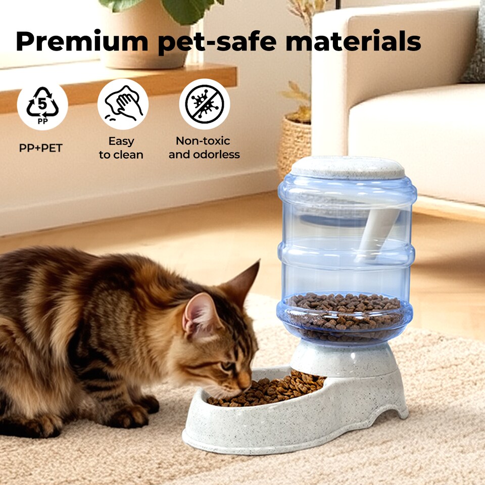 image 1 of Skylos Automatic Pet Food Feeder 3.5L Plastic Dispenser Station for Cat and Dog