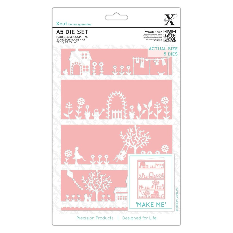 Xcut Dies (5pcs) - House & Garden, Silver, A5