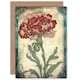 image 1 of Red Carnation Flower Art Nouveau Floral Birthday Card