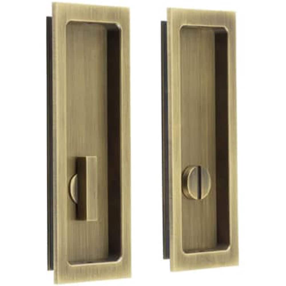 Antique Brass Rectangular Turn & Release Privacy Lock for Doors - Door Handle