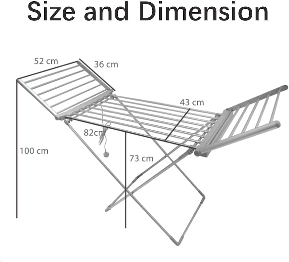 image 1 of Alivio Foldable Clothes Drying Rack with Extendable Wings, Portable Indoor & Outdoor Laundry Airer