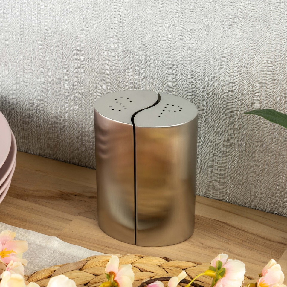 image 1 of Grunwerg Condimates 2 Piece Salt & Pepper Shakers, Satin Finish, 10cm