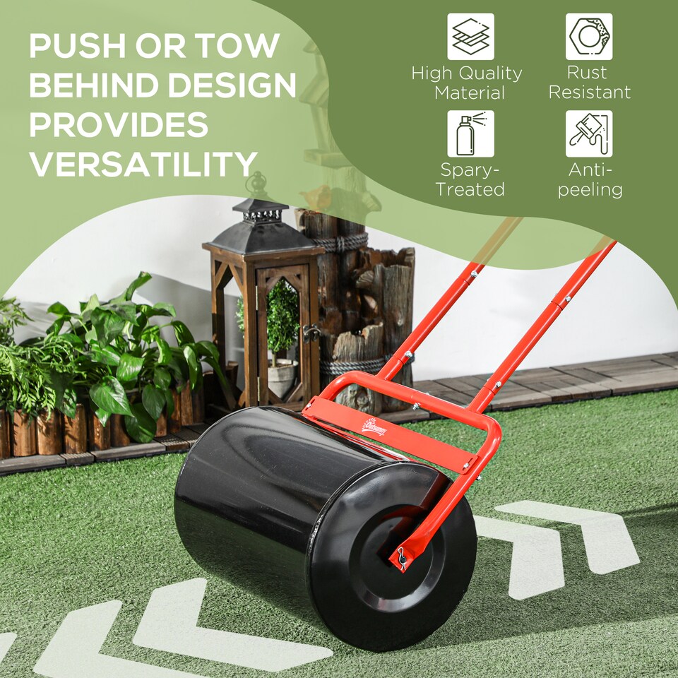 image 1 of Outsunny Combination Push w/ 38L Sand or Water Garden Red