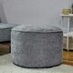 image 3 of icon Round Chenille Bean Bag Pouffe Grey Large Chenille Footstool | Grey | Grey | M