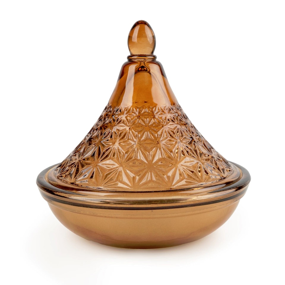 image 1 of Candlelight Terracotta Samarkand Embossed Tagine Glass Candle