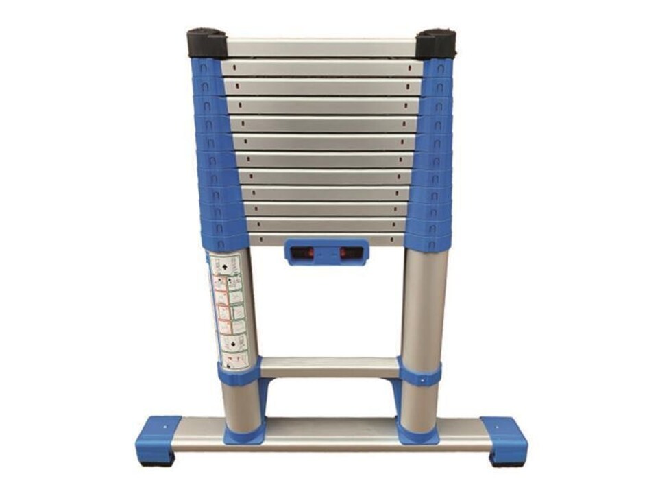 Zarges Compactstep L Telescopic Ladder & Stabiliser Bar 3.2m | Grey