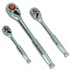 image 6 of 1/4in 3/8in 1/2in Drive Ratchets with Straight Handle 90 Teeth Quick Release 3pc