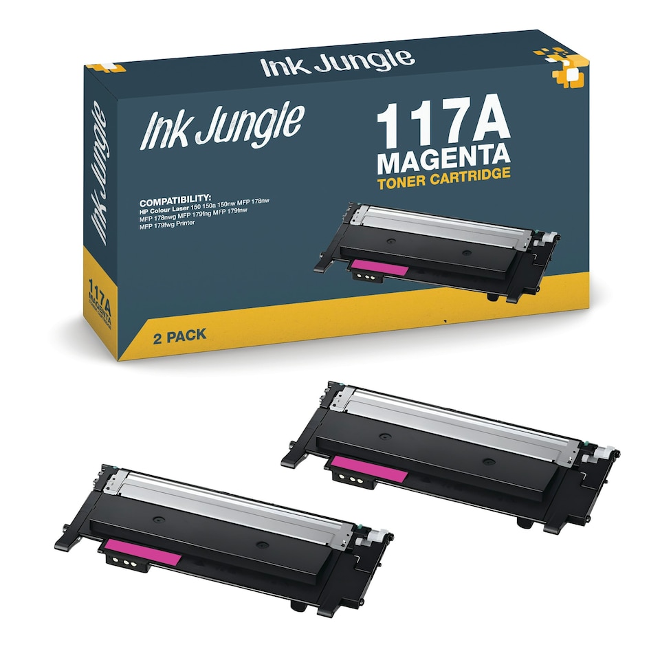 image 1 of 2x Compatible HP 117A Magenta Toner Cartridges Pink