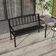 image 8 of COSTWAY Outdoor Bench 127cm Garden Loveseat with Backrest Black