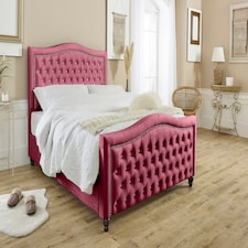 Saturn Plush King Bed Frame - Maroon