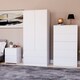 image 3 of Vida Designs Denver 3 Piece Bedroom Set (2 Drawer Large Bedside Chest, 5 Drawer Chest, 2 Door 2 Drawer Wardrobe), White | White | White | L | 3