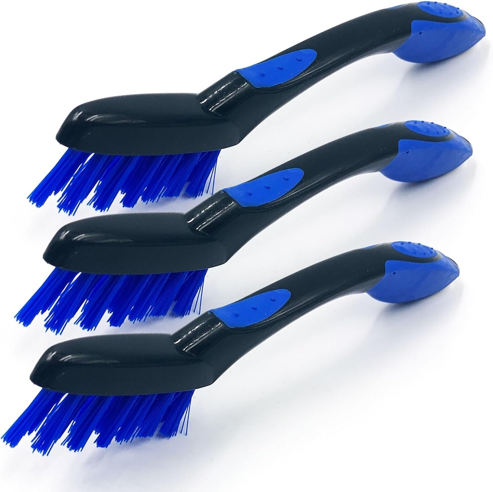 image 1 of Grout Tile Cleaning Brush Removes Mould and Dirt Removal Narrow Stiff Brushes for Kitchen & Bathroom | Blue | Black, Blue | 1