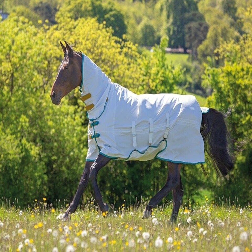 image 1 of Shires Tempest Plus Sweet-Itch Combo Rug White | Size: 6ft 6
Colour: White