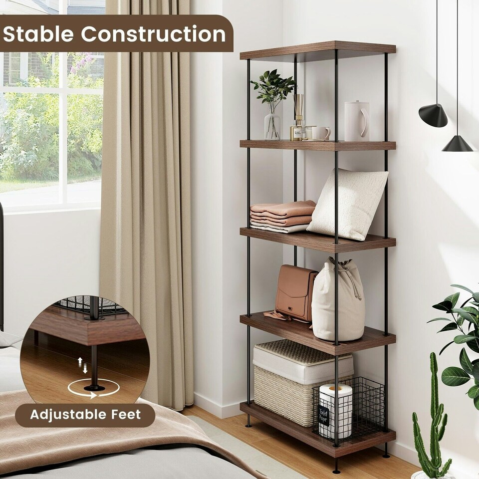 image 1 of COSTWAY 5-Tier Multipurpose Display Rack Shelving Unit