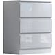 image 1 of Keaton Gloss White 3 Drawer Wide Freestanding Chest Of Drawers (40 x 77 x 60cm - D x H x W) | White | White | 1