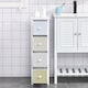 image 7 of HOMCOM Chest of Drawers, 4 Drawer Dresser, Storage Organizer Toilet Tissue Cabinet for Bedroom, Bathroom