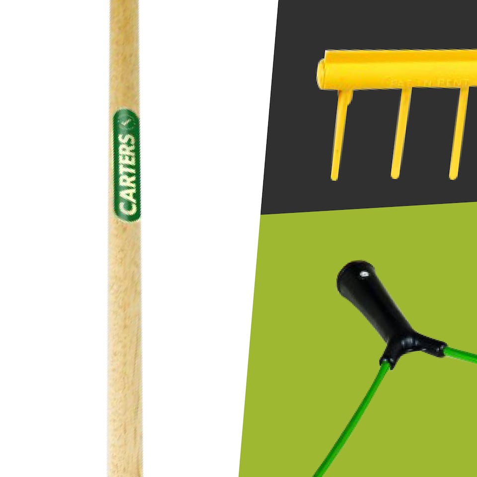 image 1 of Pegdev 16T Poly Landscape Rake Hardwood Scoop Set