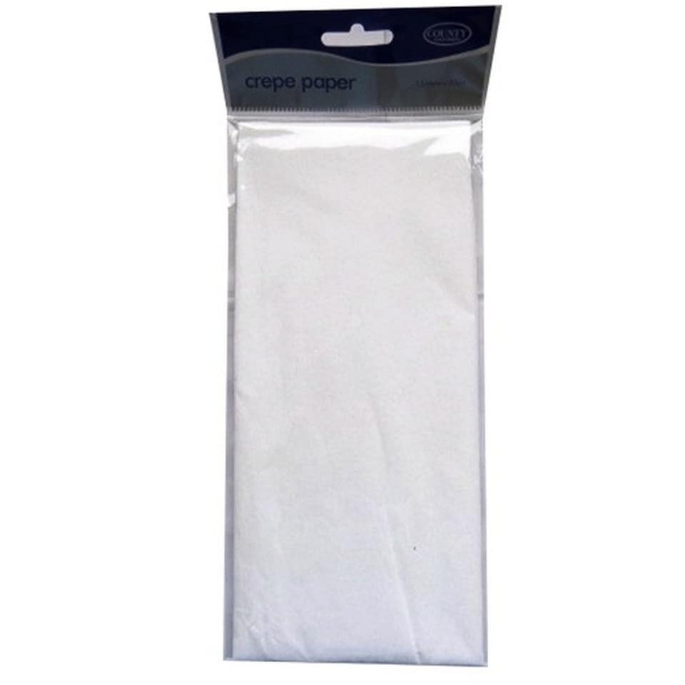 County Stationery Plain Crepe Paper - White - One Size