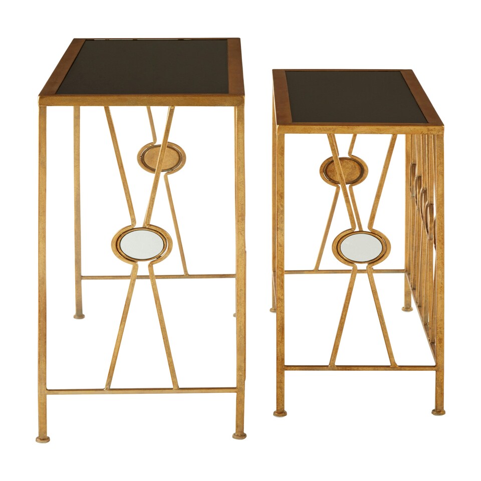 image 1 of Interiors by Premier Durable Set Of 2 Rectangular Console Tables, Stylish Hallway Table, Easily Maintained Modern Console Table Gold