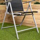 image 6 of Outdoor Garden Patio Multi Position Reclining Folding Chair in Black and Silver