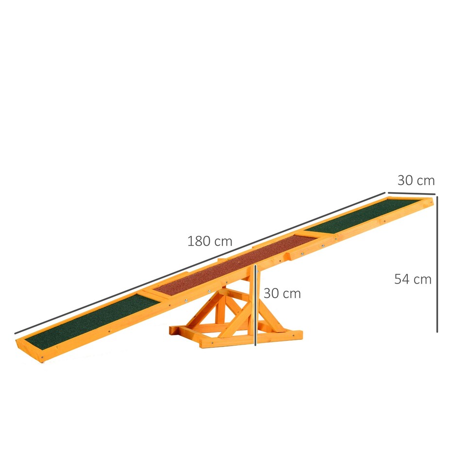 image 1 of PawHut Wooden Pet Seesaw for Big Dogs with Anti-Slip Surface, Natural