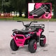 image 5 of AIYAPLAY 12V Kids Electric Ride on ATV, Battery Powered Quad Bike with 4 Suspension Wheels, Forward Reverse Function, Lights, Music, Storage Basket, for Ages 3-5 Years, Pink