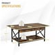 image 2 of COSTWAY 2-Tier Industrial Coffee Table with Storage Shelf | Brown