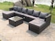 image 1 of Fimous 8 Seater Lounge Wicker Rattan Sofa Set Footstool Table Outdoor Garden Furniture With 2 Footstools