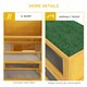 image 6 of PawHut Rabbit Hutch, Double Decker Cage w/ Roof, Divider, Ramp, Yellow