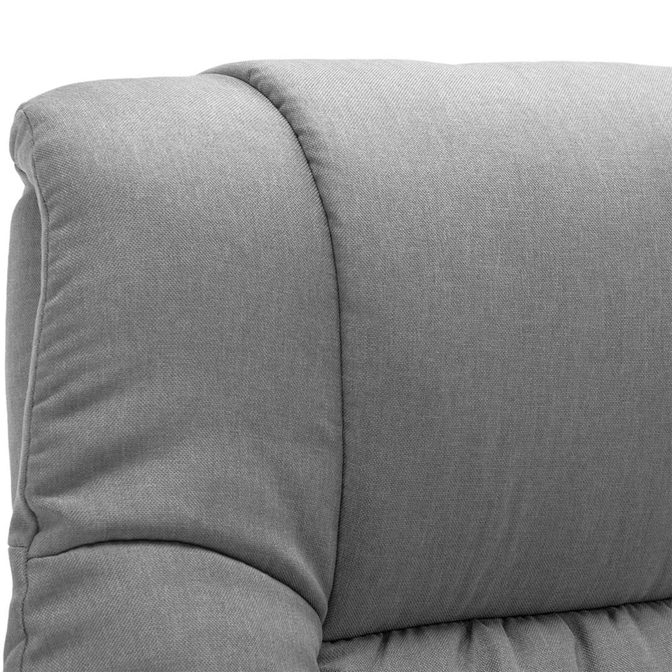 image 1 of Sorento Swivel Recliner Linen Fabric Chair w Footstool Armchair Grey (Grey)