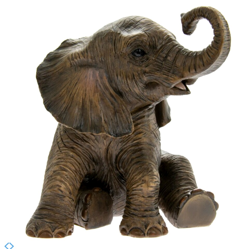 image 1 of Sitting Elephant Calf Figurine From The Leonardo Out Of Africa Range, Gift Boxed