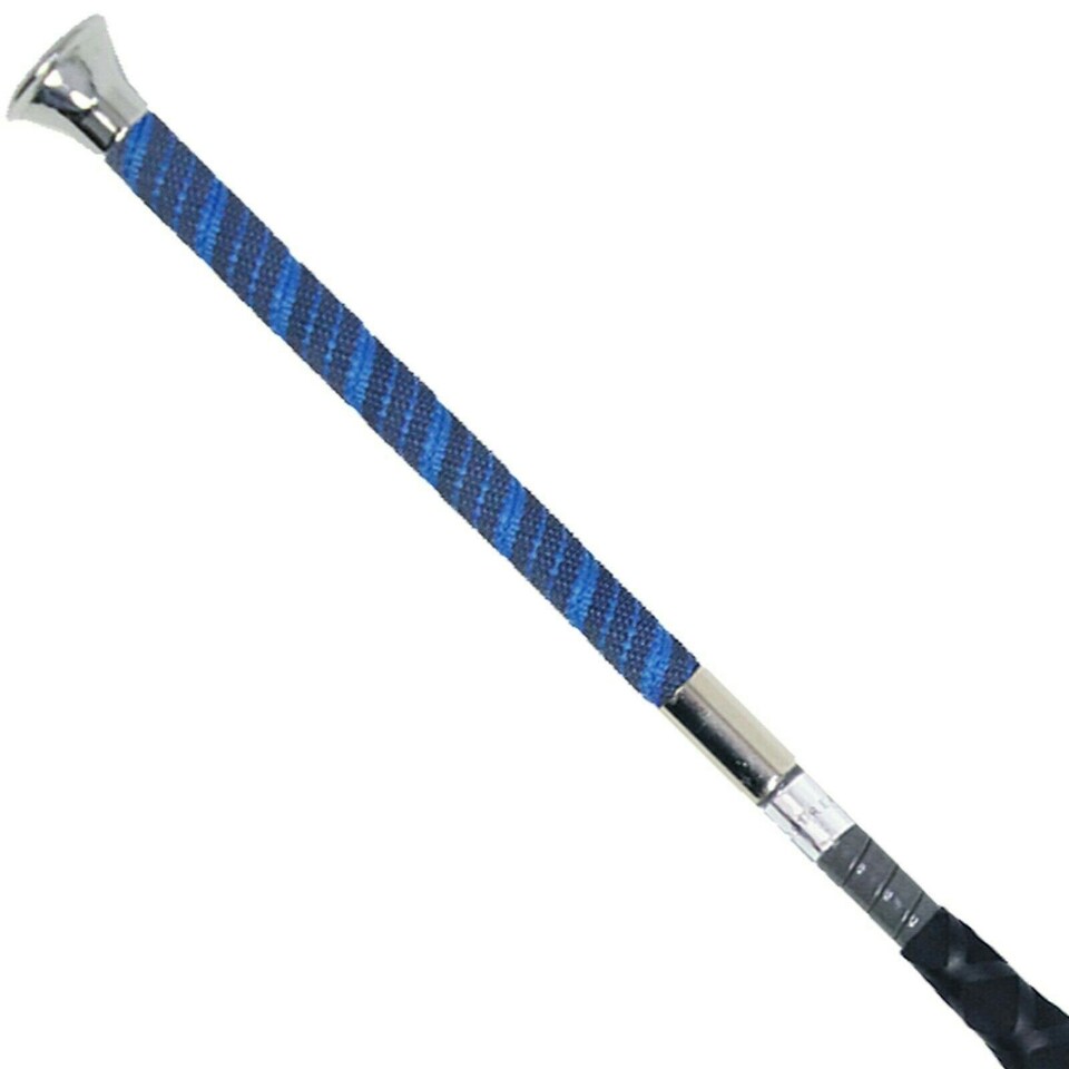 image 1 of Coldstream Next Generation Pressen Horse Jumping Whip - Grey/Blue - 50cm
