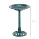 image 3 of Outsunny 50cm Decorative Garden Bird Bath Fountain Feeder Stand, Green