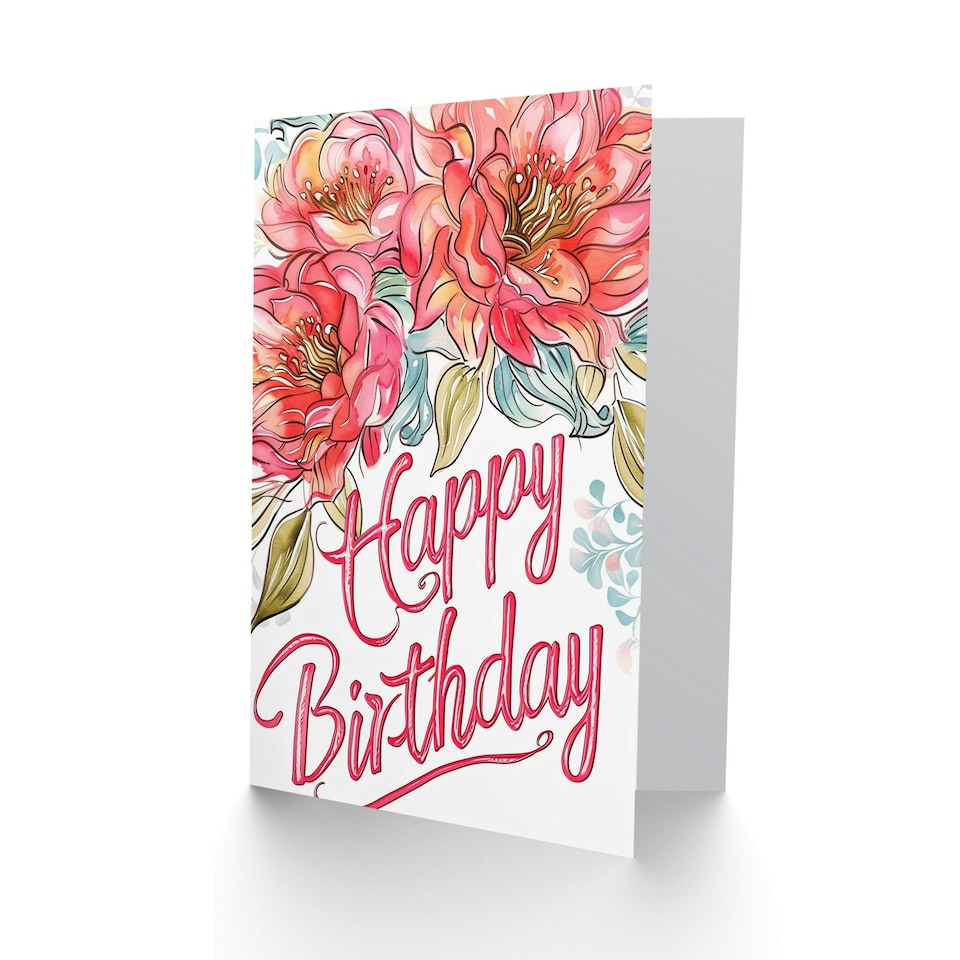 image 1 of Peonies Flowers Floral Design Woman Her Birthday Card