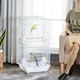 image 6 of PawHut 92cm Large Bird Cage with Perches, Food Bowls, Swing, White