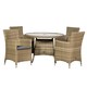 image 1 of Wentworth 4 Seater Round Carver Dining Set - Synthetic Rattan - H74 x W110 x L110 cm - Beige