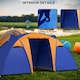 image 5 of Outsunny Camping Tent with 2 Bedroom, Living Area and Awning for 4-6 Person