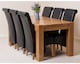 image 2 of Kuba 180 x 90 cm Chunky Oak Dining Table and 6 Montana Leather Chairs | Black | Black